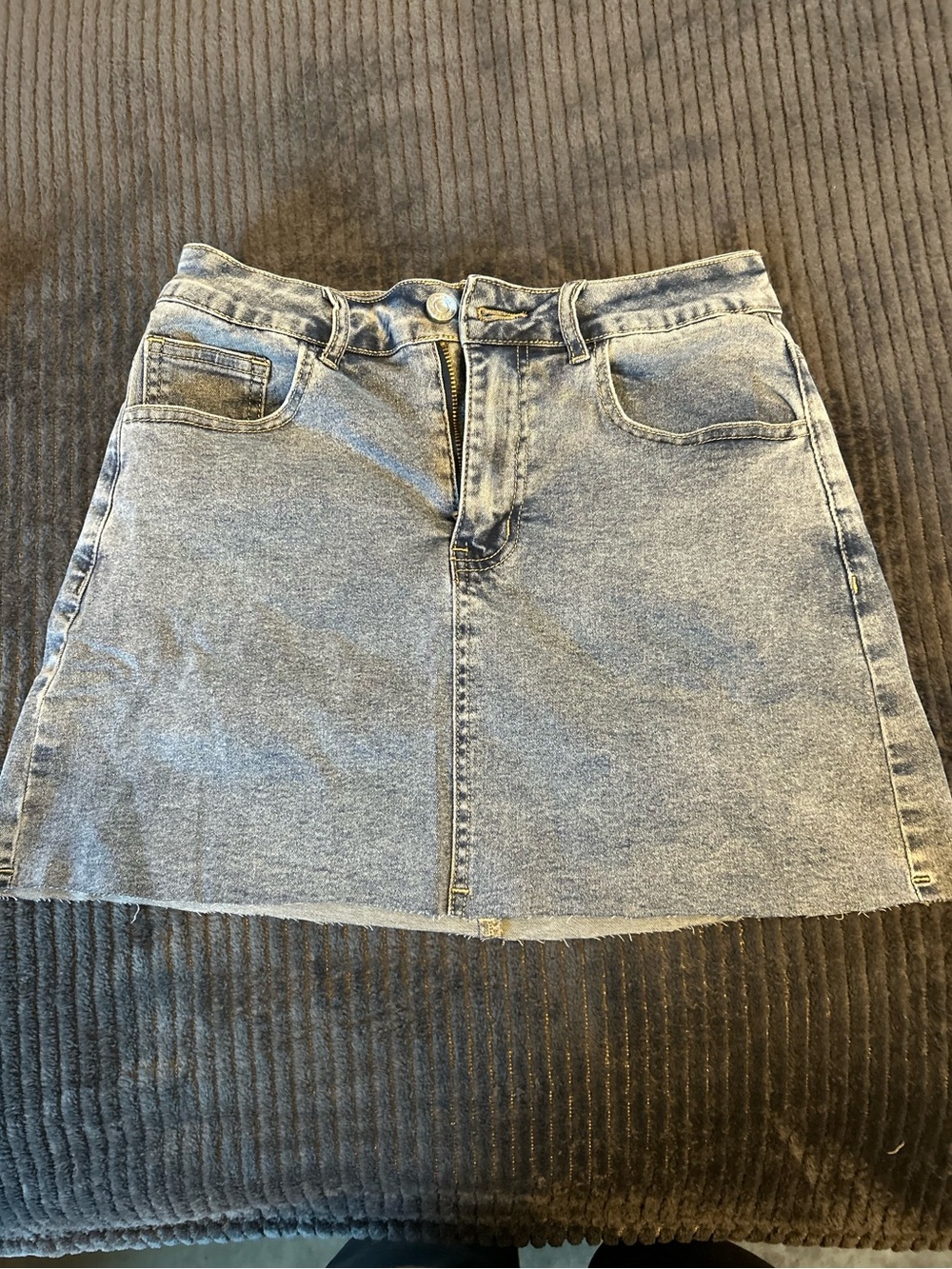 SHEIN Washed Light Blue Denim Mini Skirt